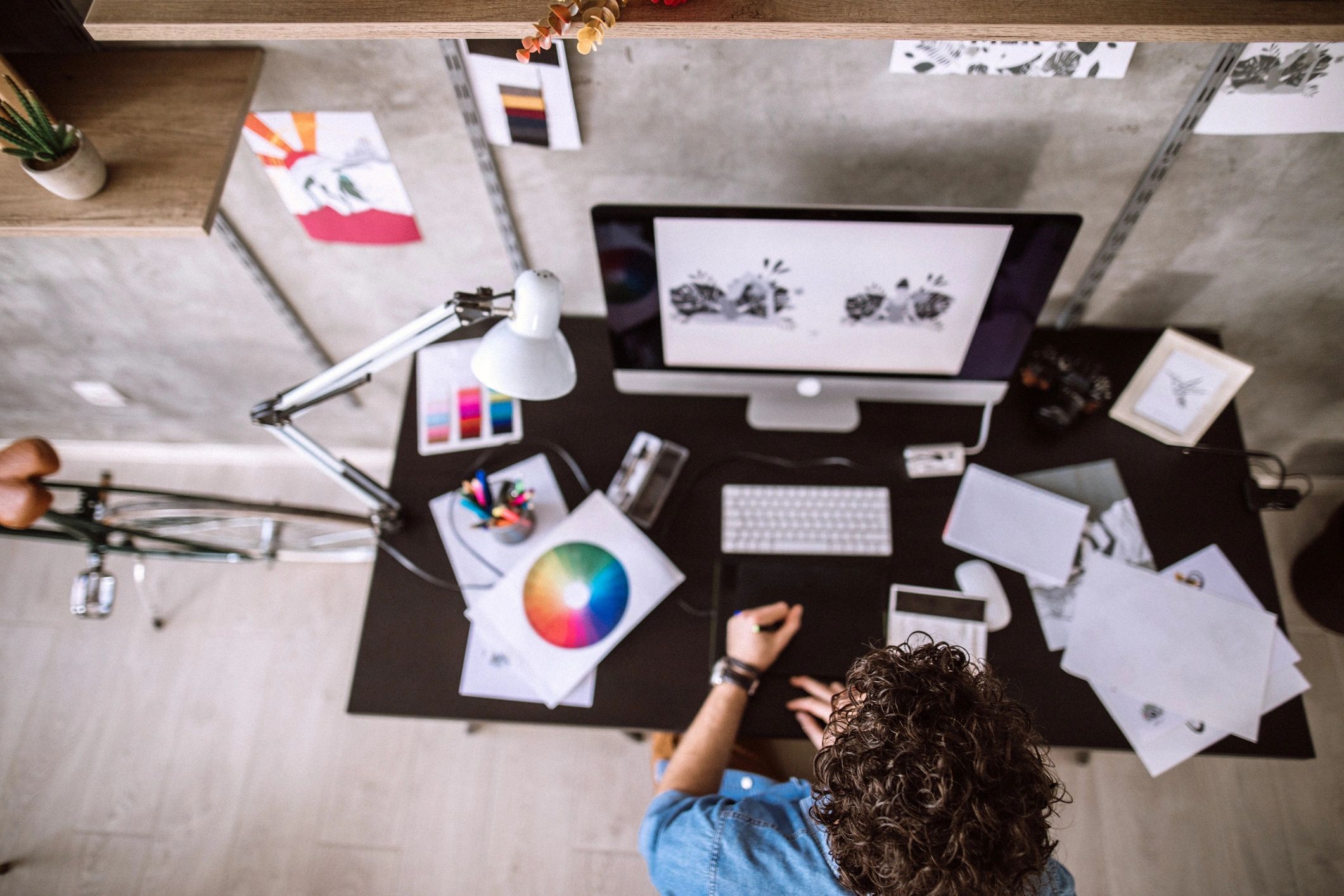 Designer working from home