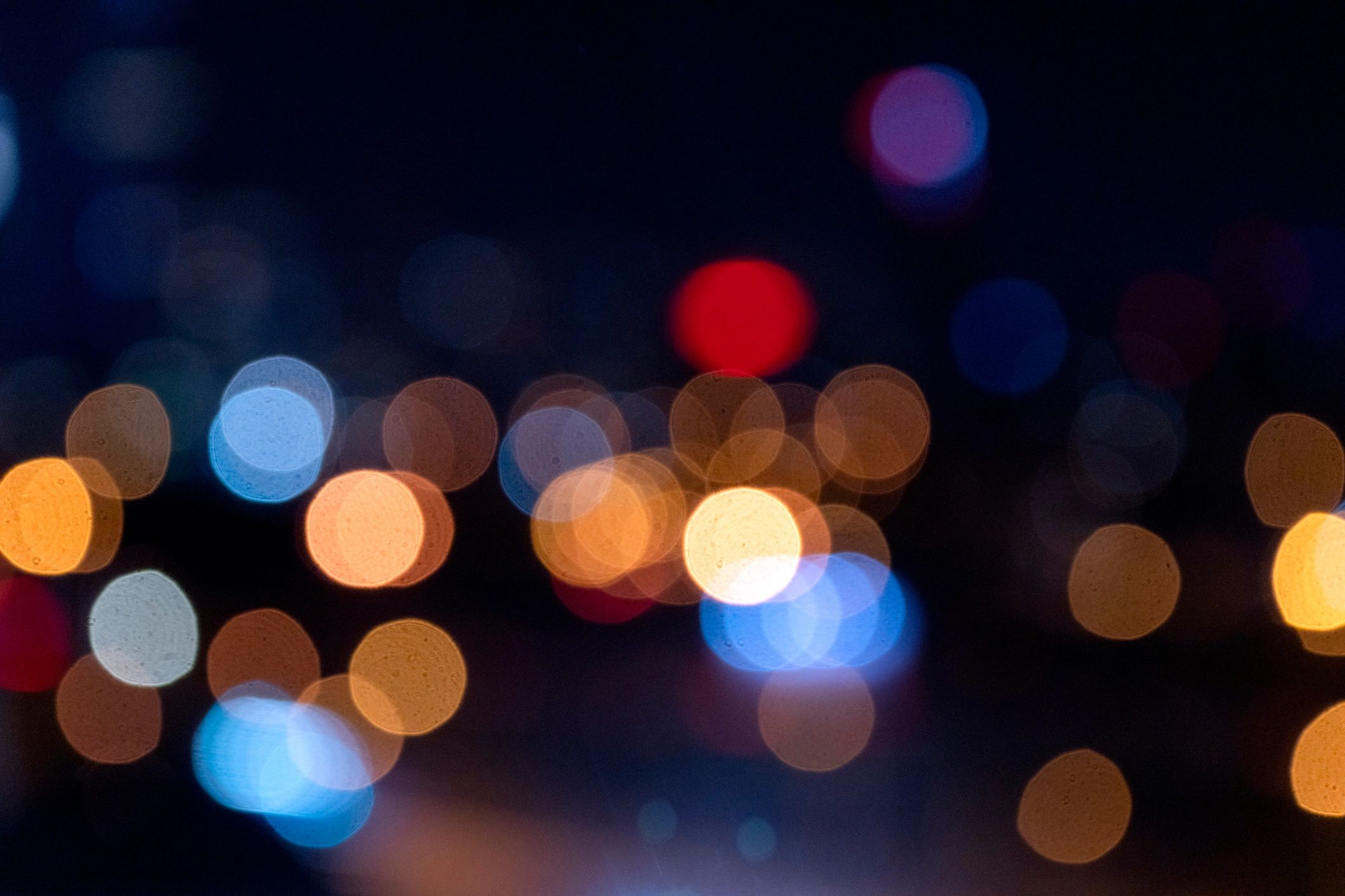Defocused city bokeh lights for festive mood