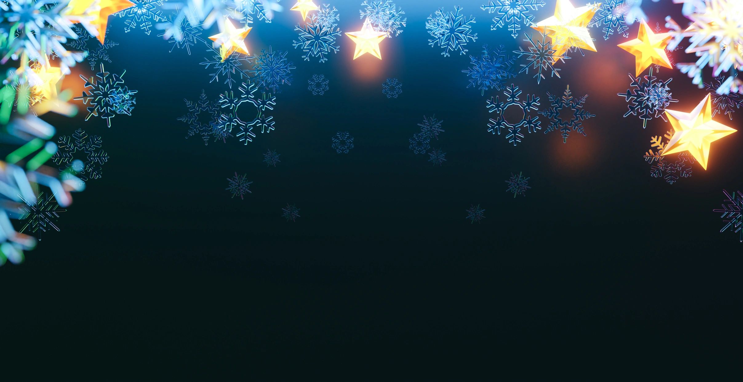 Holiday stars and snowflakes background