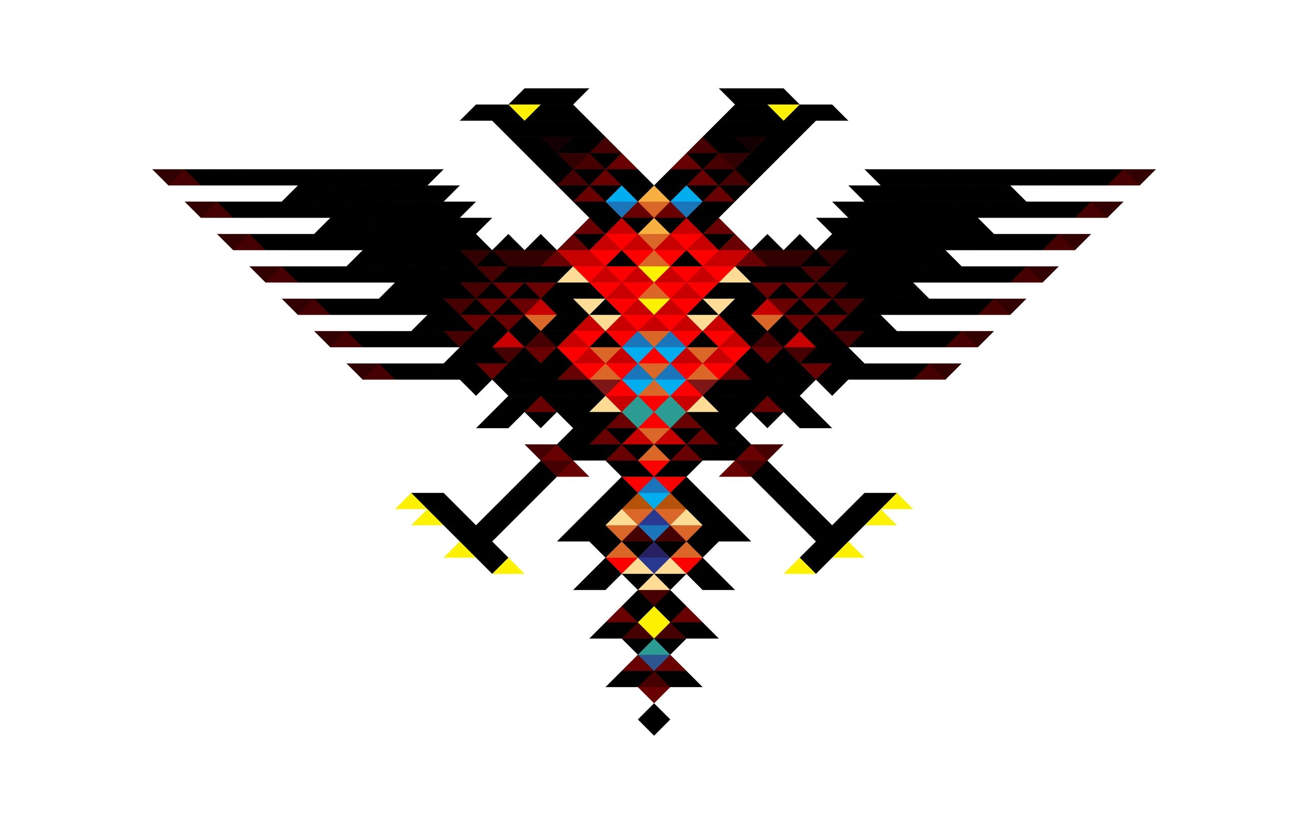 Double eagle folk art illustration