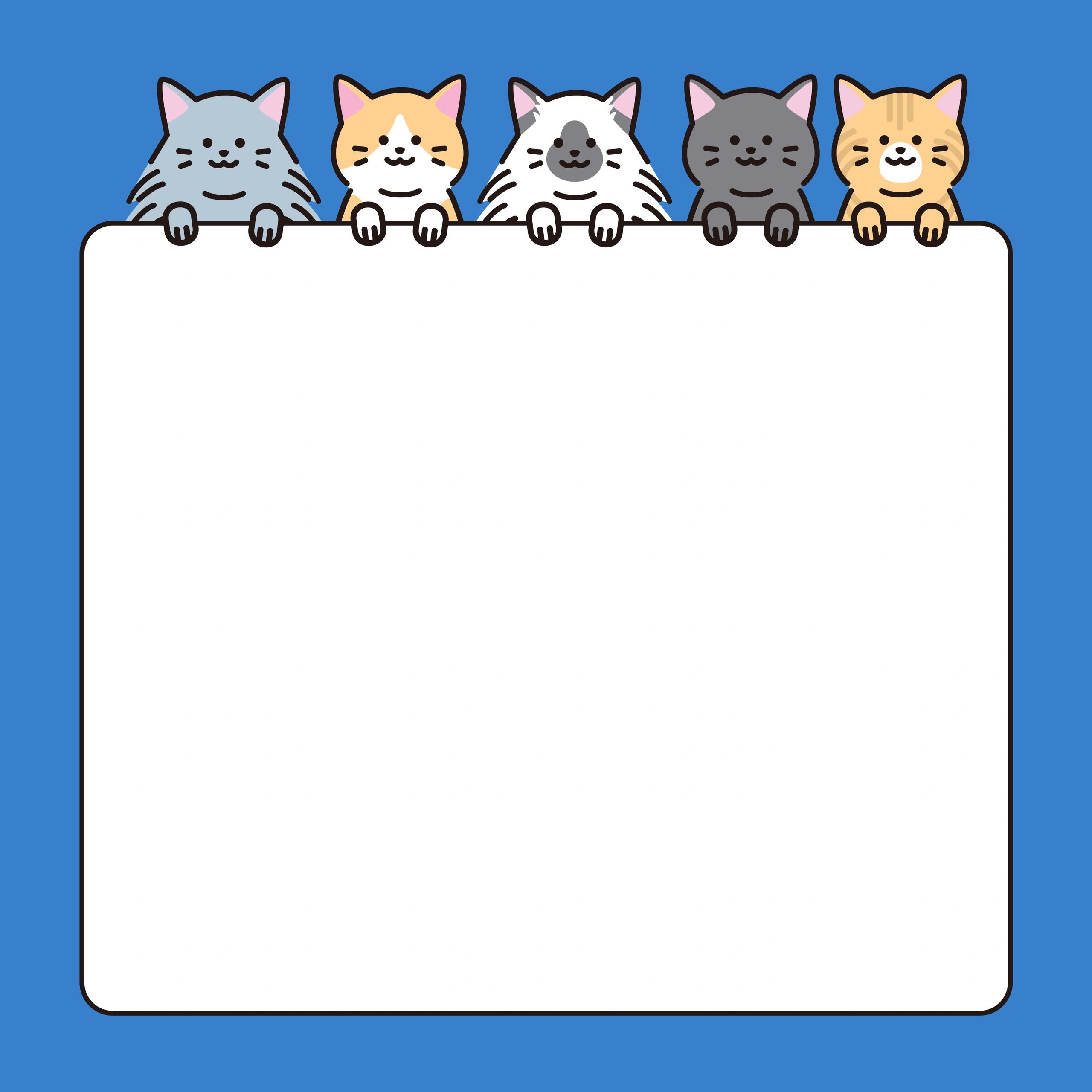 Simple cute cat frame illustration