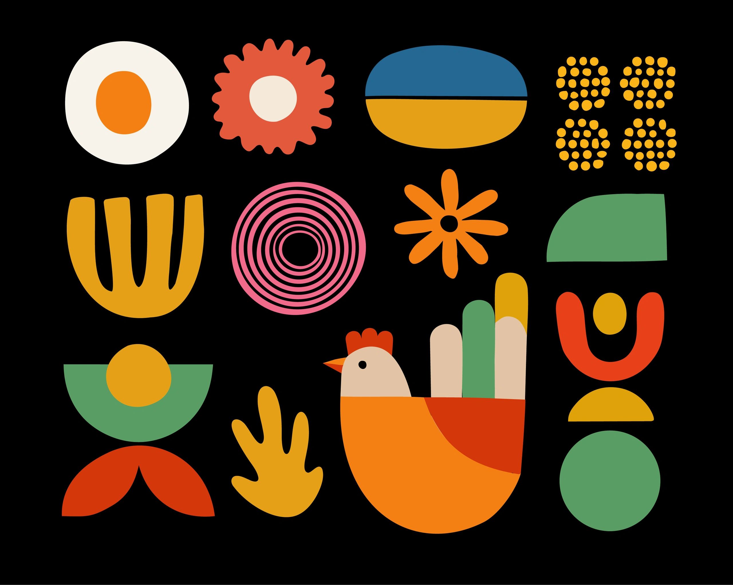 Nordic folk art bird design