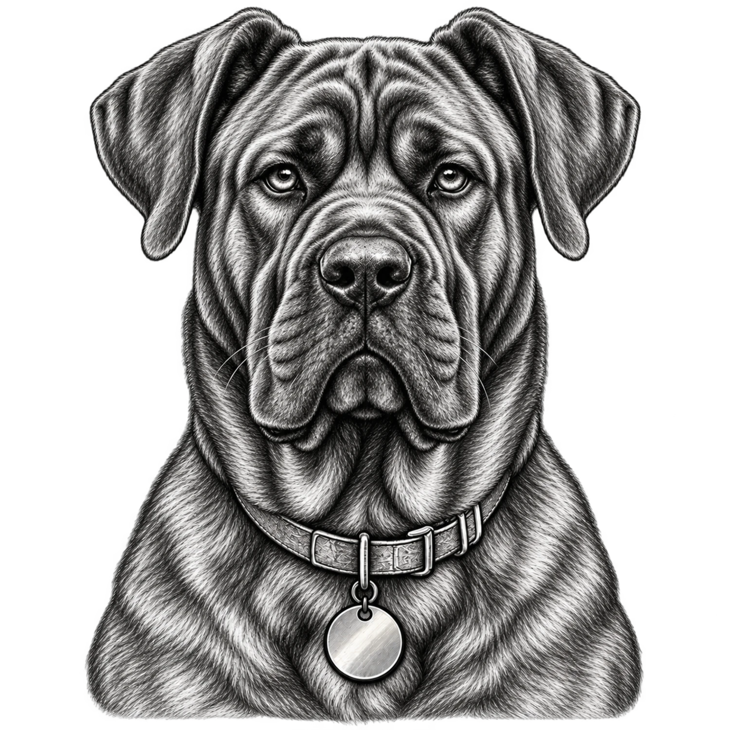 Cane Corso Black and White Customizable Sketch – Dog Portraits Design | MRK By Design