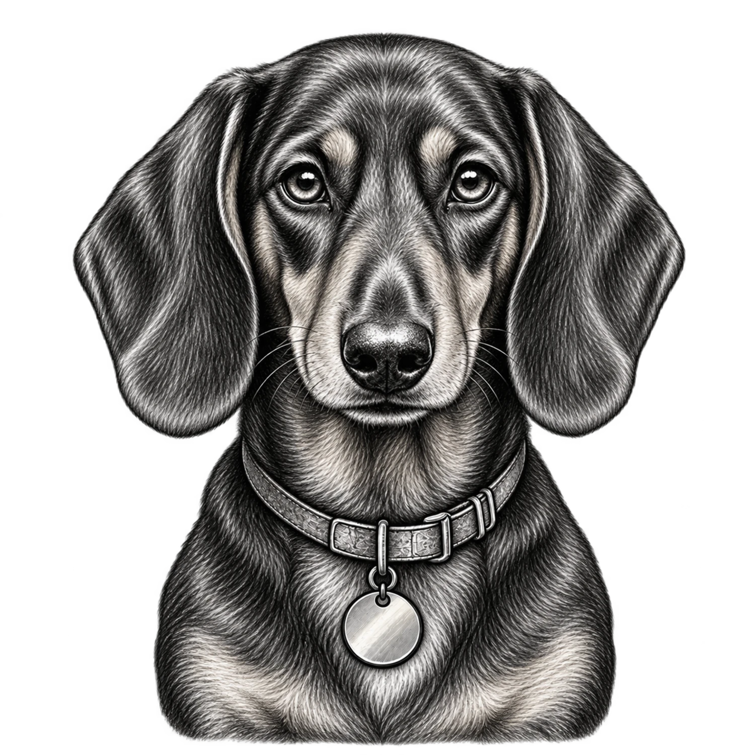 Dachshund Black and White Customizable Sketch – Dog Portraits Design | MRK By Design