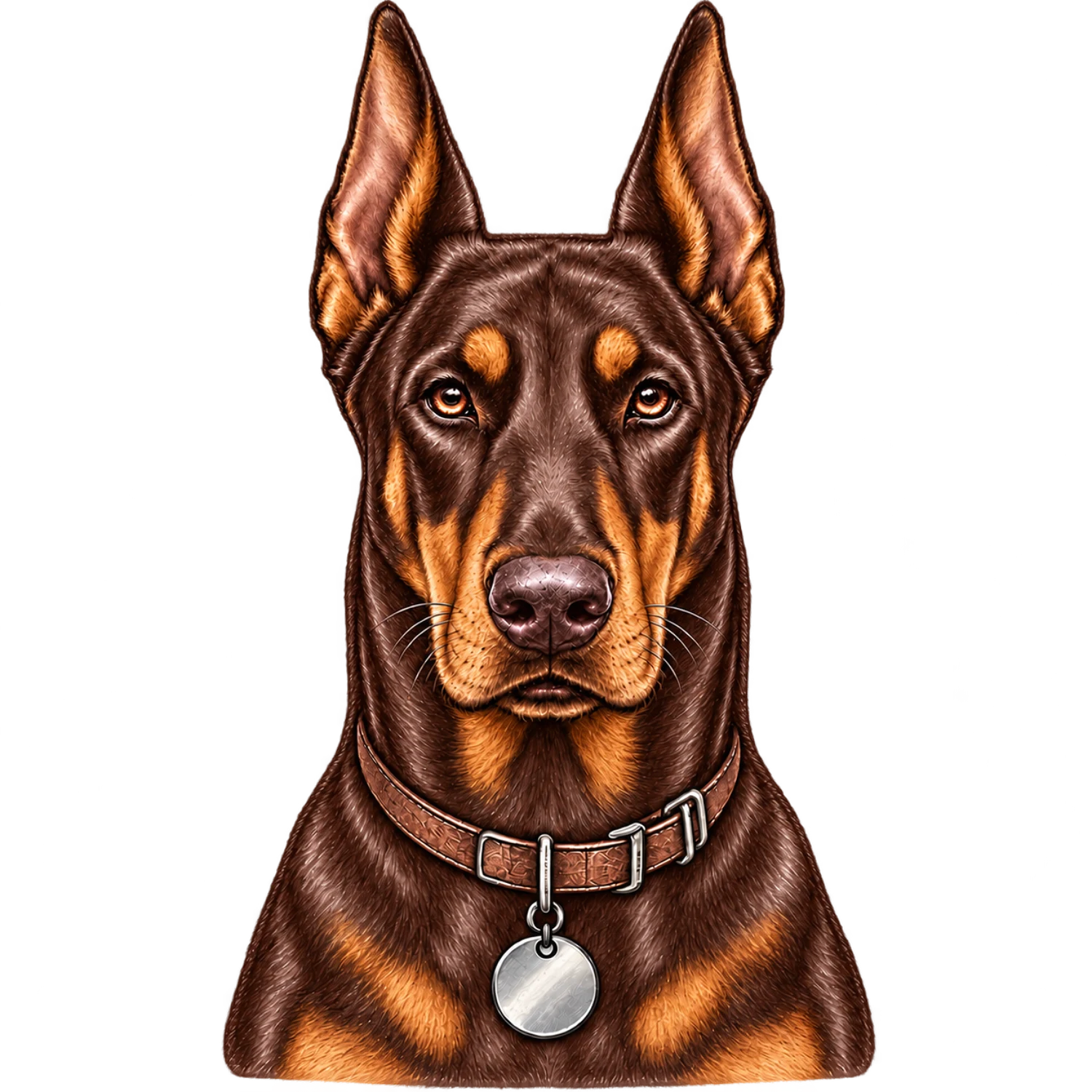 Red Doberman Pinscher Color Customizable Portrait