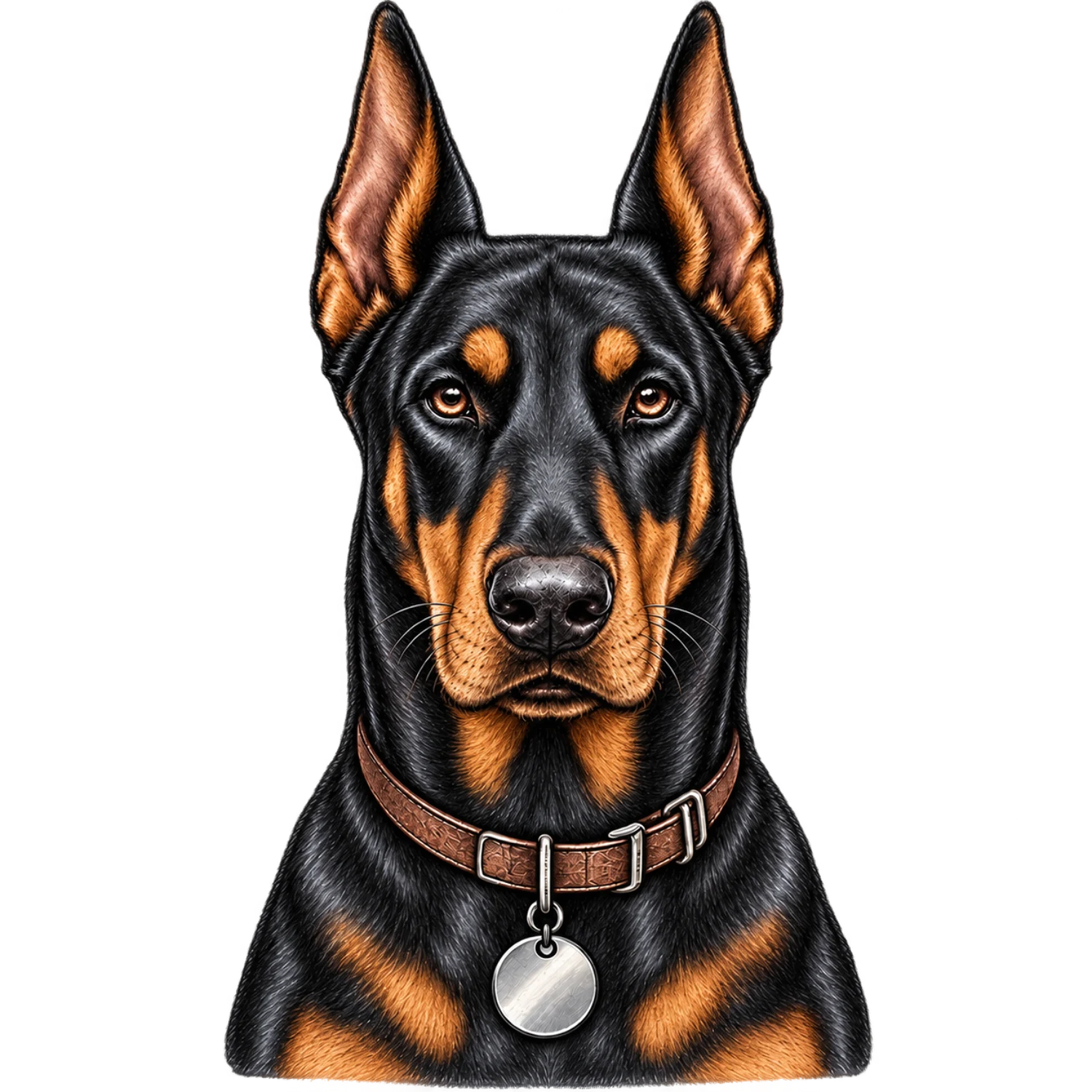 Black & Rust Doberman Pinscher Color Customizable Portrait