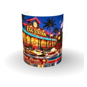 Egg Station mug neon-white