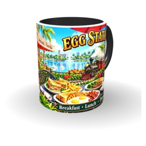 Egg Station mug patio-black