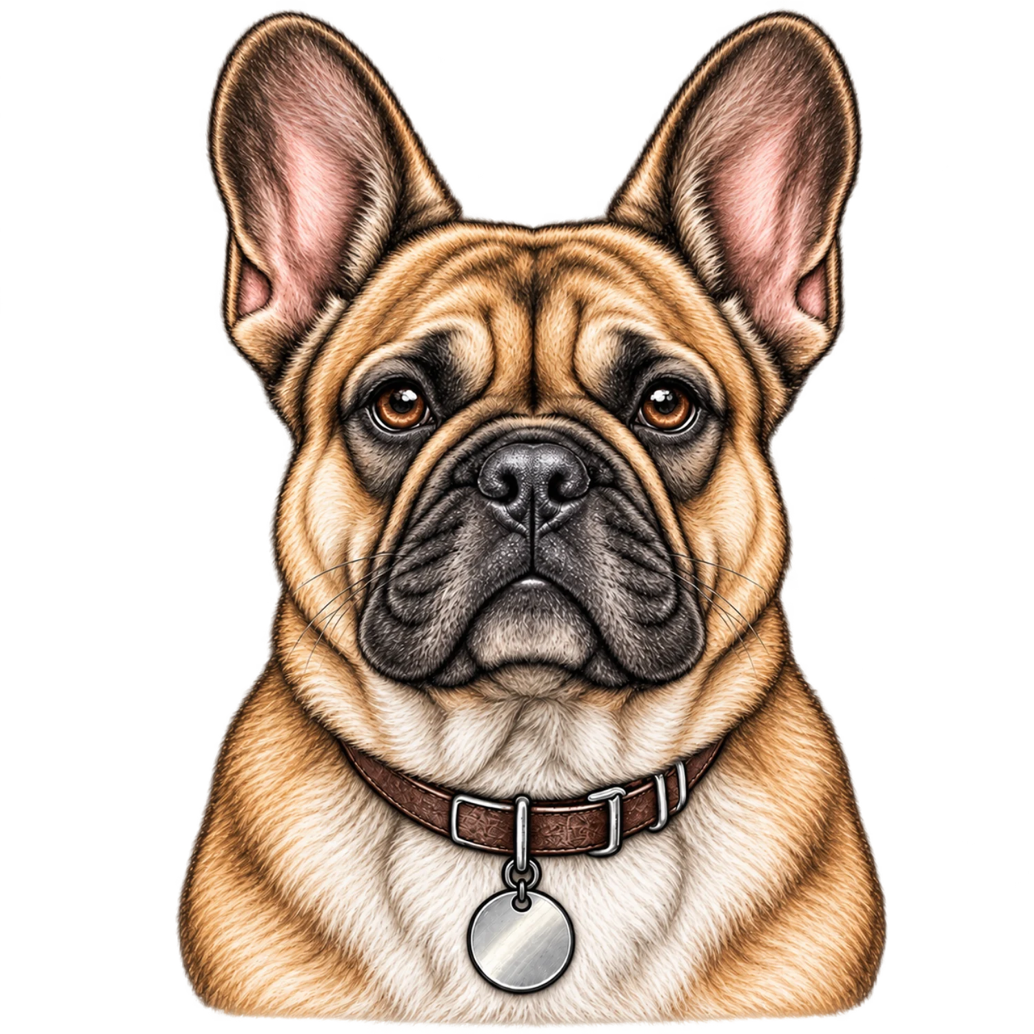 Fawn French Bulldog Color Customizable Portrait