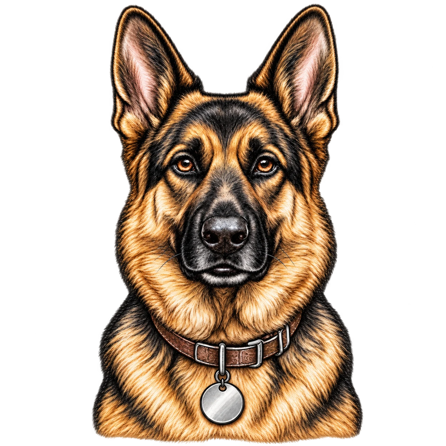 German Shepherd Color Customizable Portrait