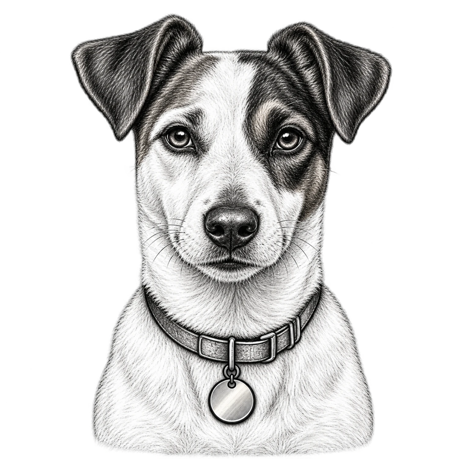 Jack Russell Terrier Black and White Customizable Sketch – Dog Portraits Design | MRK By Design