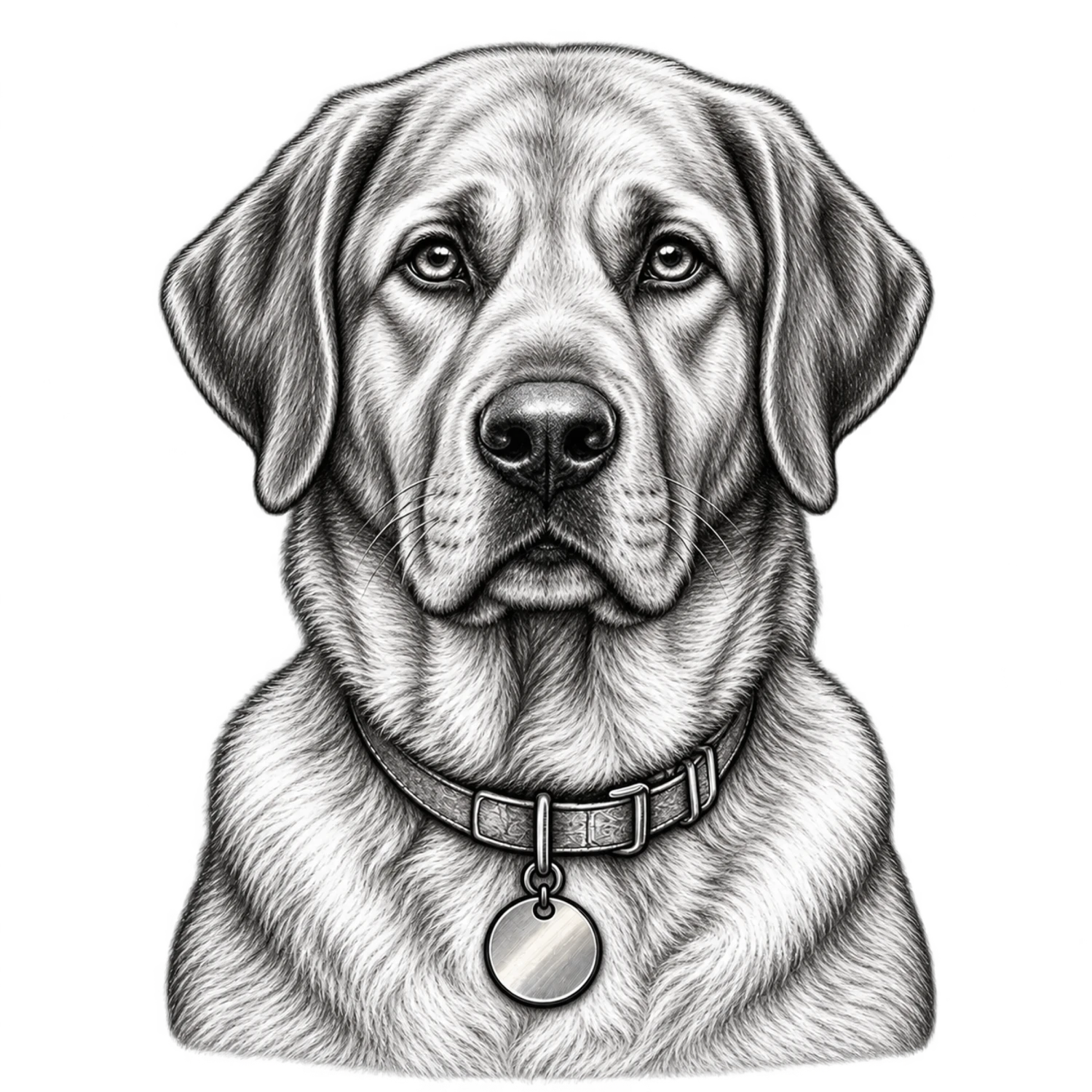Labrador Retriever Black and White Customizable Sketch – Dog Portraits Design | MRK By Design