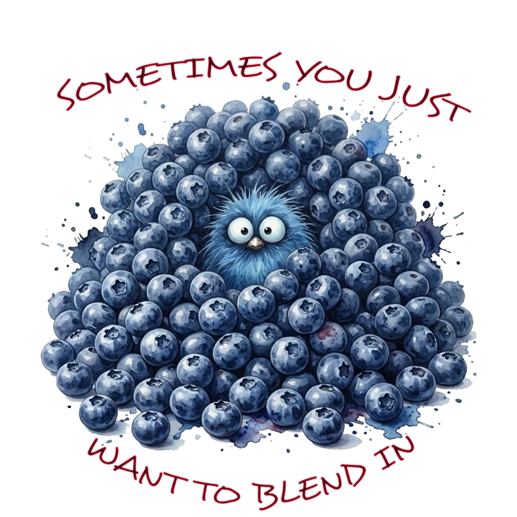 Blueberry Bluebird Blending In – Forest Creatures Design | MRK By Design