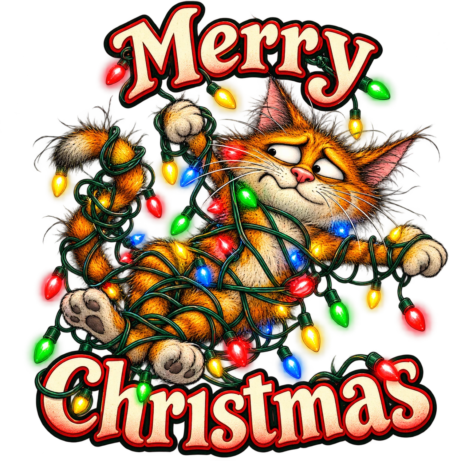Cat Tangled Up in Christmas – The Christmas Collection Design | MRK By Design