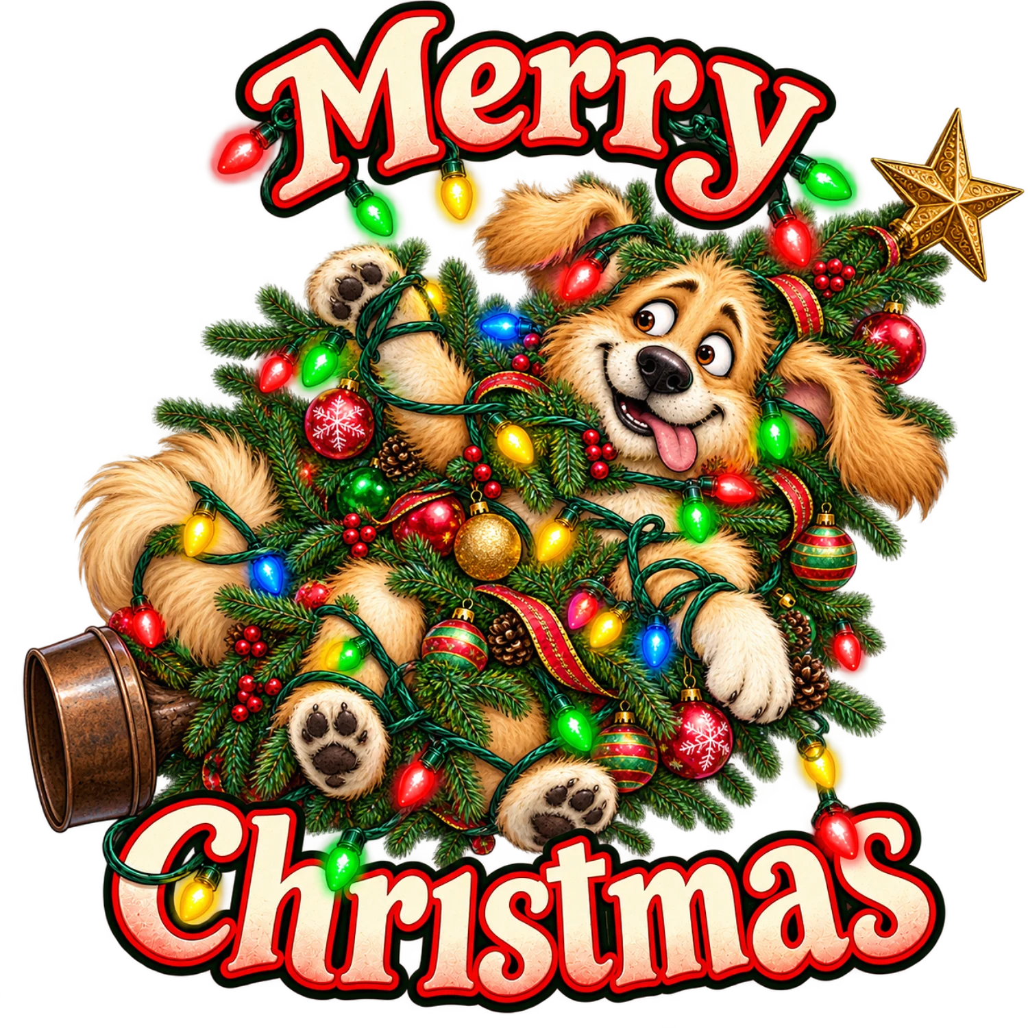 Dog Tangled Up in Christmas – The Christmas Collection Design | MRK By Design