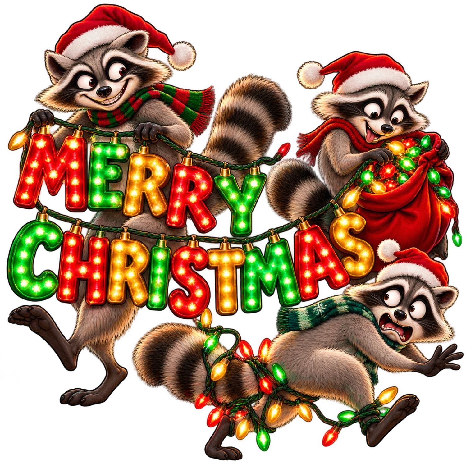 Raccoons Stole the Christmas Lights