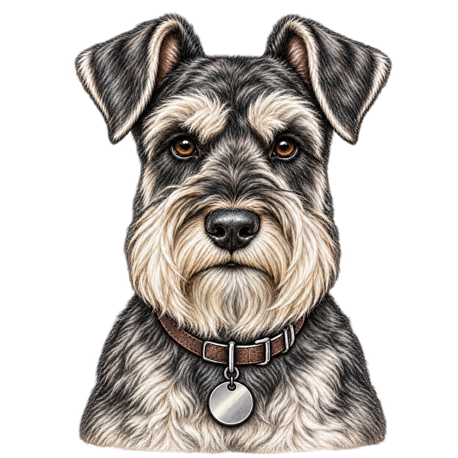 Miniature Schnauzer Color Customizable Portrait