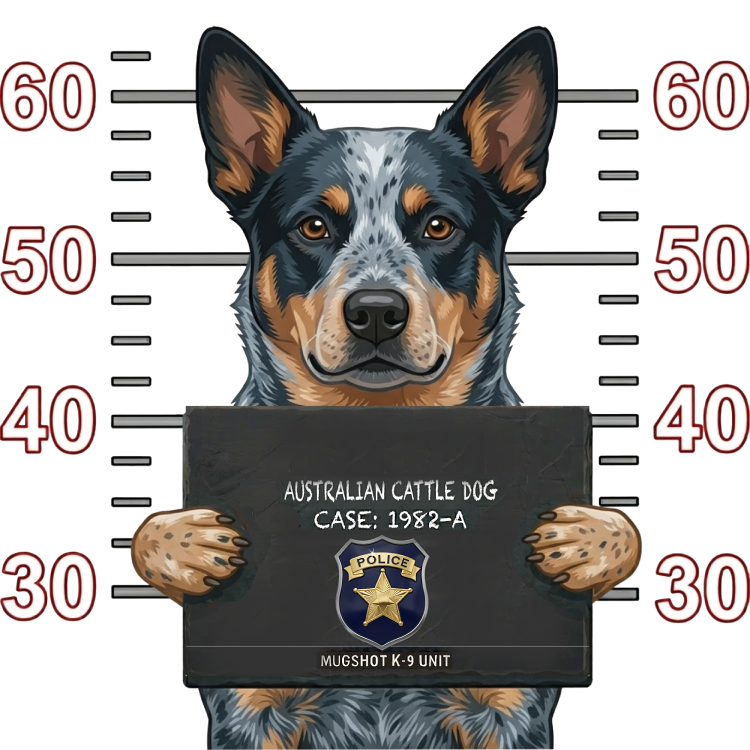 Australian Cattle Dog Mugshot – Dog Mugshots Design | MRK By Design