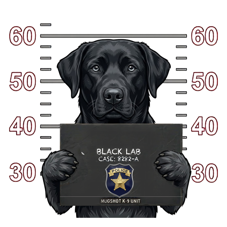 Black Lab Mugshot – Dog Mugshots Design | MRK By Design