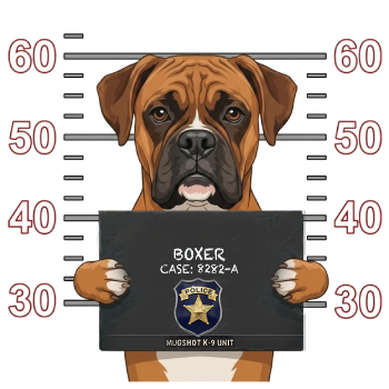 Boxer Mugshot – Dog Mugshots Design | MRK By Design