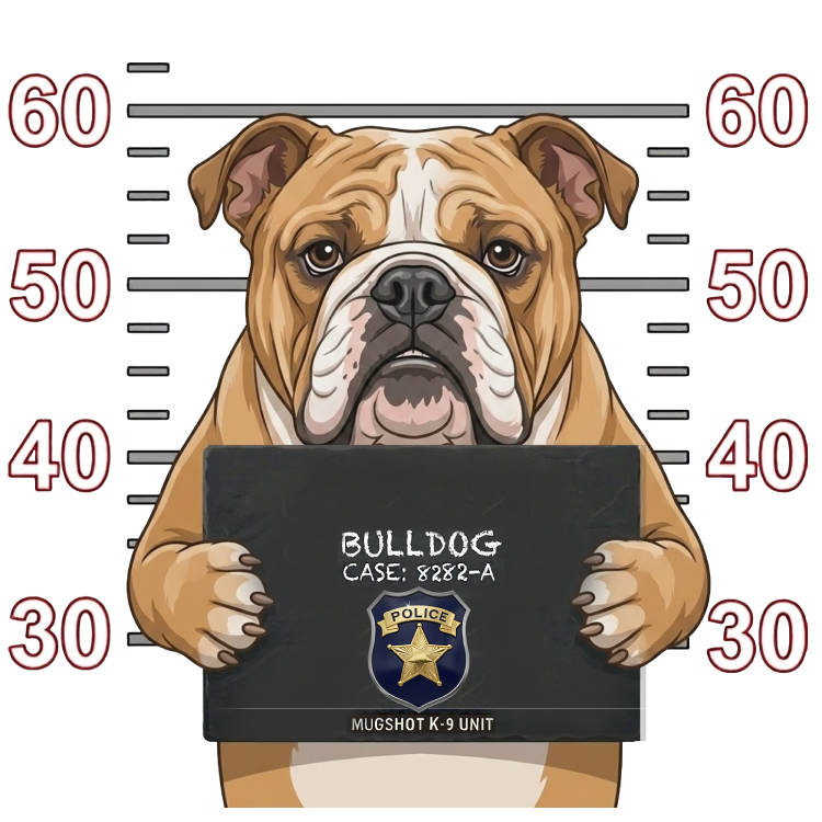 Bulldog Mugshot – Dog Mugshots Design | MRK By Design