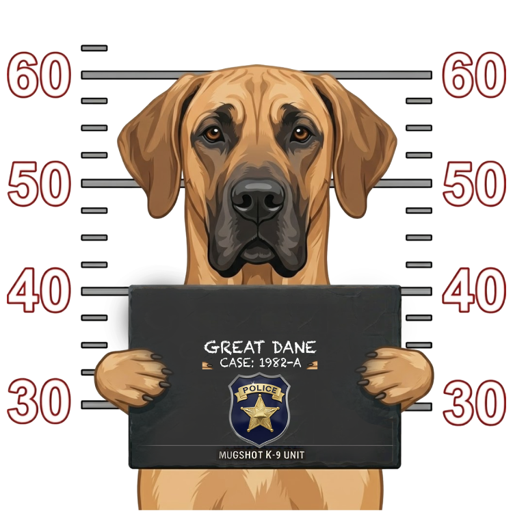 Great Dane Mugshot – Dog Mugshots Design | MRK By Design