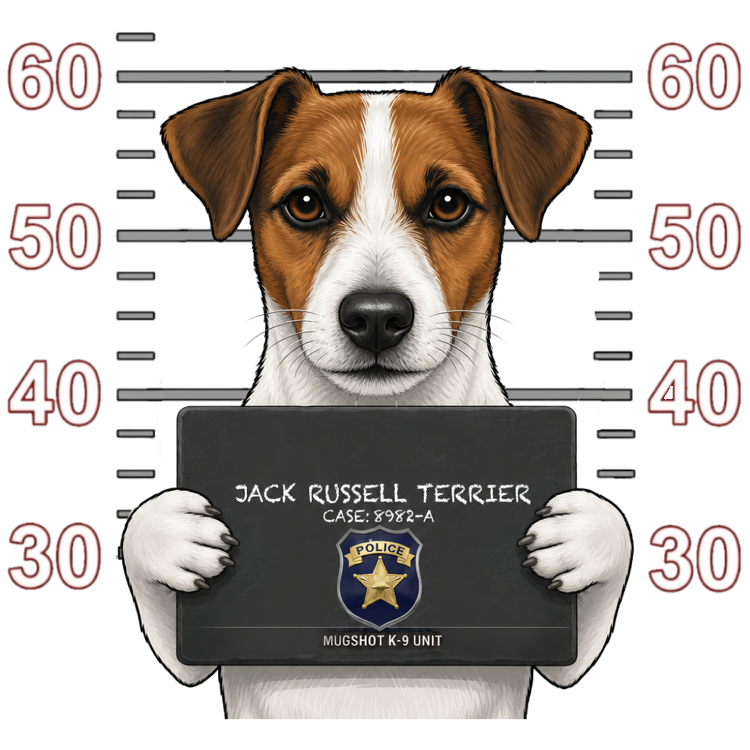 Jack Russell Terrier Mugshot – Dog Mugshots Design | MRK By Design