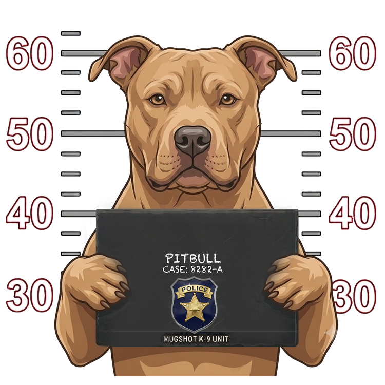 Pitbull Mugshot – Dog Mugshots Design | MRK By Design