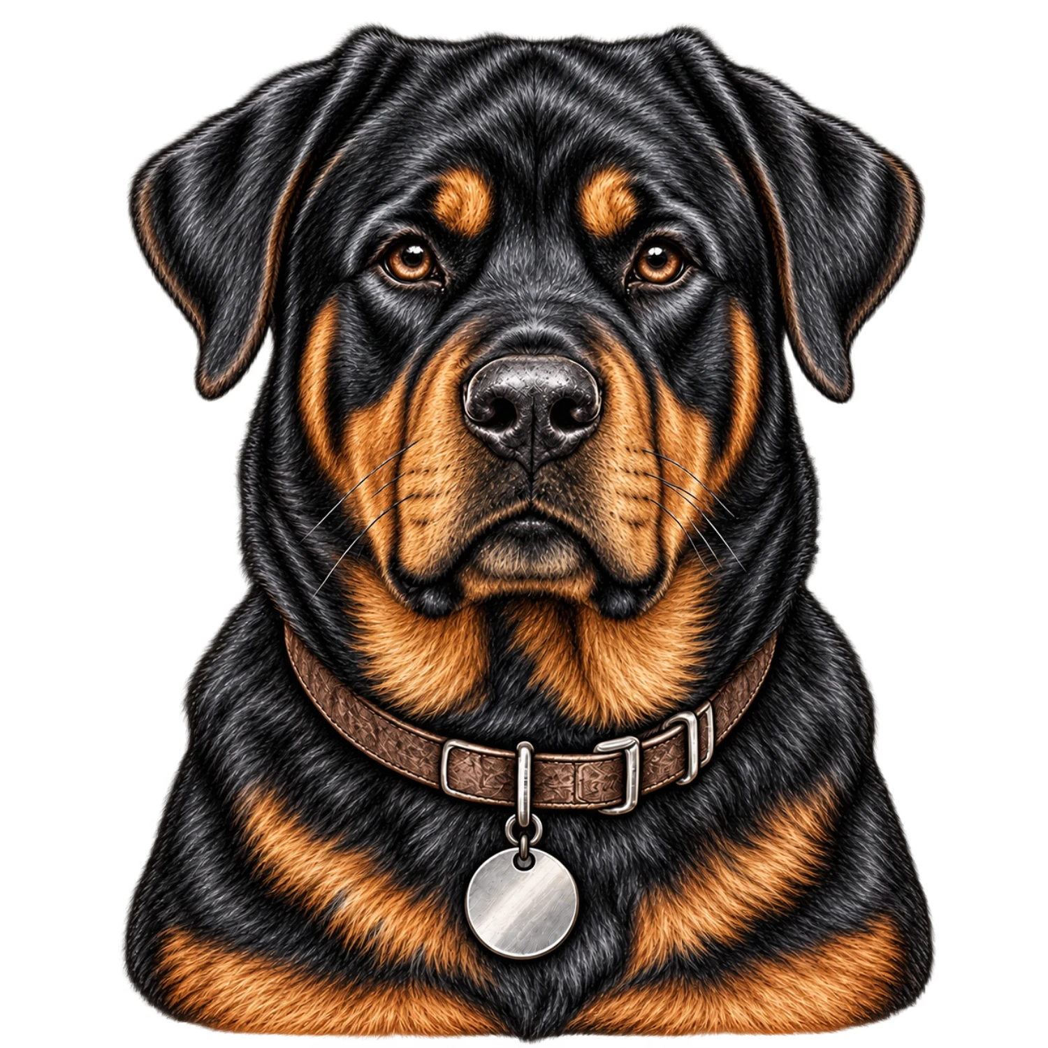 Rottweiler Color Customizable Portrait